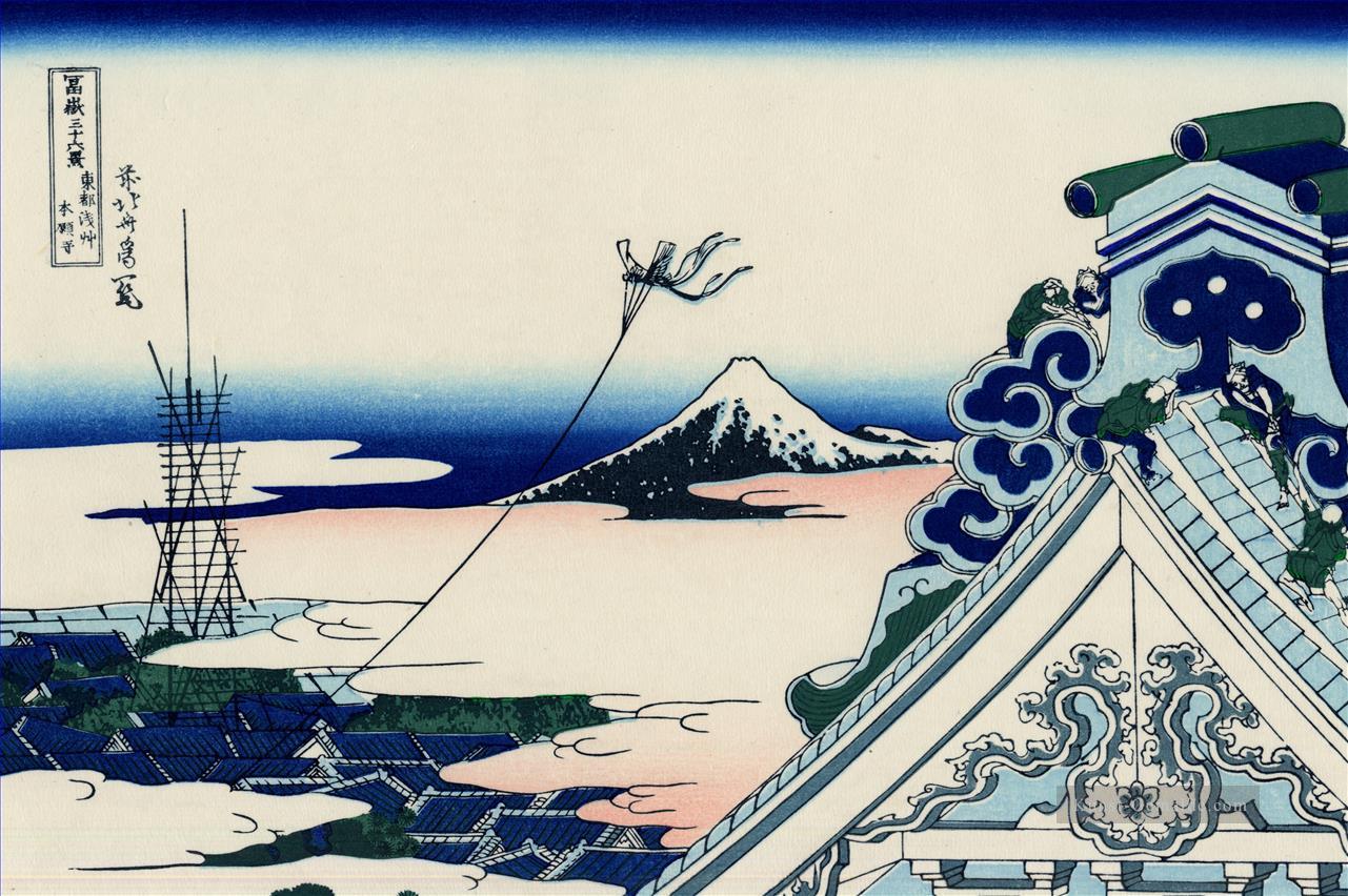 asakusa Honganji Tempel in der östlichen Hauptstadt Katsushika Hokusai Japanisch Ölgemälde